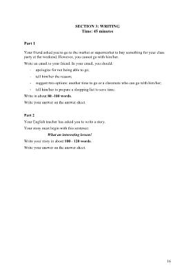 Đề luyện thi THPT môn Tiếng Anh - Phần Writing